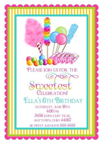 invitaciones para fiesta de niños dulces
