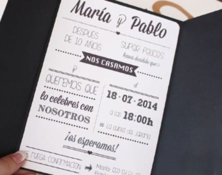 tarjetas de bodas en español en blanco y negro
