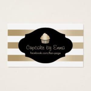 tarjetas de presentacion de cupcakes en negro