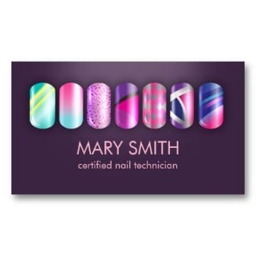 tarjetas de presentacion de uñas creativas