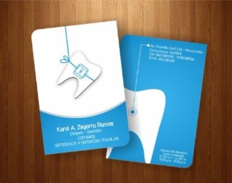 tarjetas de presentacion dentista en azul