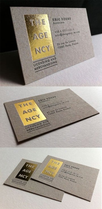 tarjetas de presentacion formales en dorado