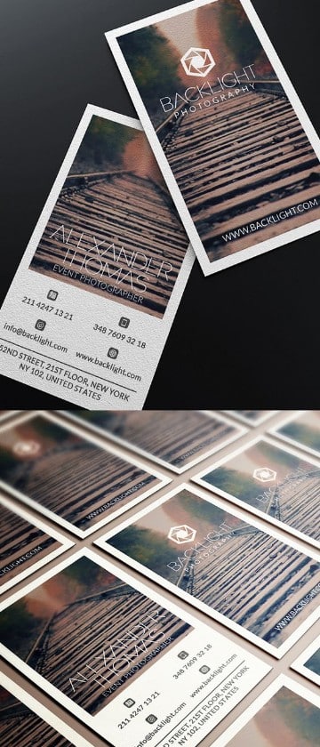 tarjetas de presentacion fotografos modo polaroid