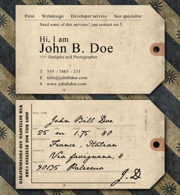 tarjetas de presentacion vintage para diseñador