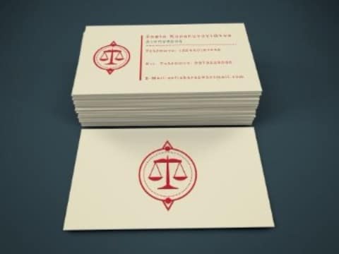 tarjetas de presentación de abogados en rojo
