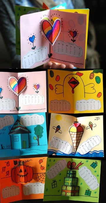calendarios creativos para niños en el colegio