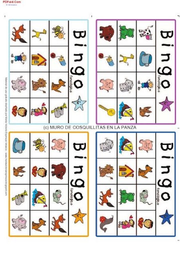 cartones de bingo para imprimir niños