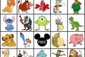 cartones de bingo para niños disney