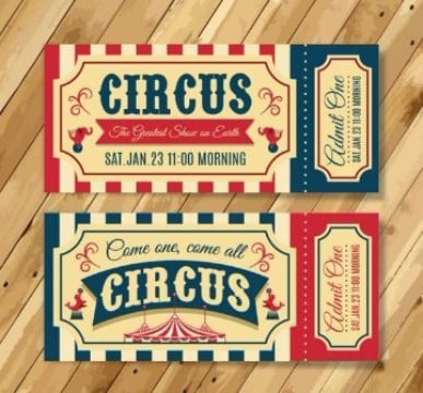 diseño de boletas para eventos circo
