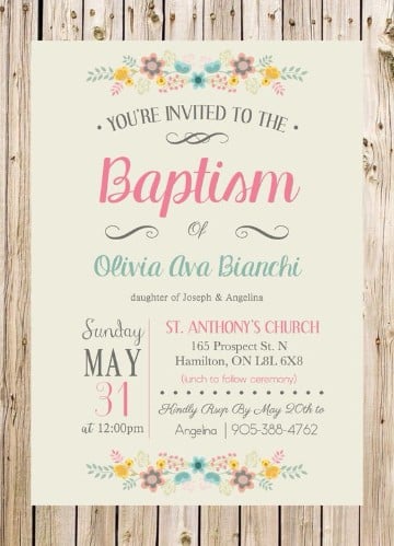 diseños de invitaciones de bautizo para niña