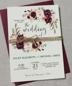 invitaciones de boda con flores sencillas