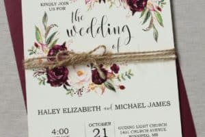invitaciones de boda con flores sencillas