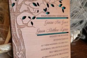 invitaciones de boda en madera troqueladas