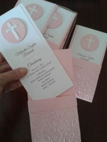 tarjetas de comunion para niña en rosado
