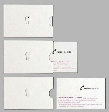 tarjetas de presentacion odontologia blancas