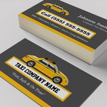 tarjetas de presentacion para taxi sencilla