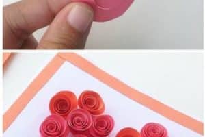 como hacer tarjetas de corazon con espirales de papel