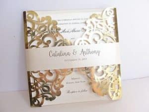 sobres para tarjetas de boda dorado