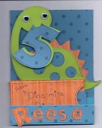 tarjetas de cumpleaños de dinosaurios hecha a mano