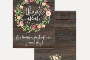 tarjetas de agradecimiento para bodas rustica