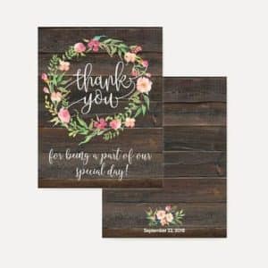 tarjetas de agradecimiento para bodas rustica
