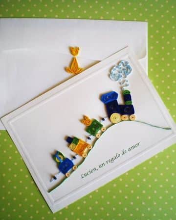tarjetas en filigrana de papel para niños