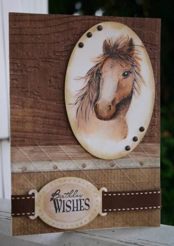 tarjetas de cumpleaños de caballos hechas a mano