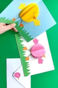 tarjetas con hojas de colores para niños