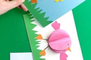 tarjetas con hojas de colores para niños
