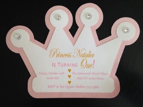 diseños de invitaciones de coronas de princesas