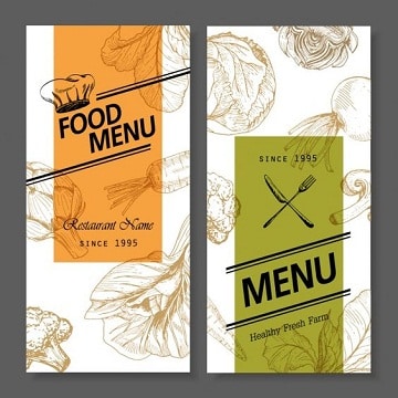 diseño de fondos para menus de restaurantes
