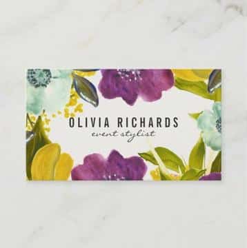 diseño de tarjetas de presentacion de flores