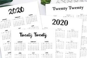 calendario 2020 para imprimir diversidad