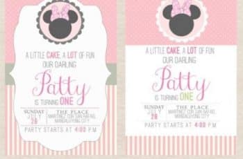 Algunos diseños de invitaciones de minnie para bautizo 2020