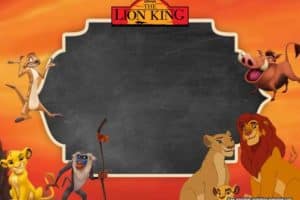 invitaciones del rey leon para editar personajes