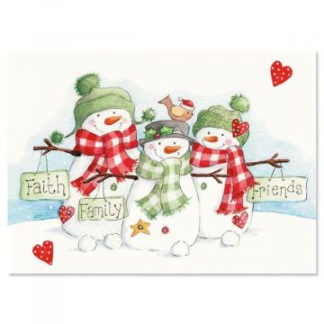 tarjetas de navidad para amigos muñecos de nieve
