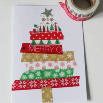 tarjetas navideñas para niños con cintas