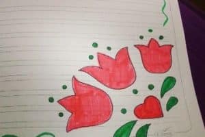 diseños para decorar hojas de cuadernos flores