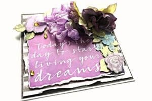 tarjetas de amistad con flores en relieve
