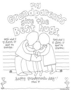 tarjetas para el dia de los abuelos para colorear