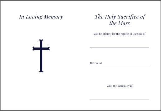 tarjetas para misa de difuntos para editar