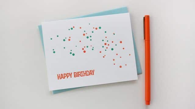 como hacer una tarjetas de cumpleaños minimalista