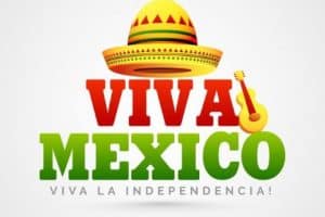 feliz dia de la independencia mexico tipo dibujo
