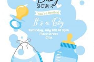 tarjetas de invitacion para baby shower con imagenes de objetos