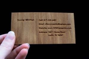tarjetas de presentacion para carpinteria con materiales originales