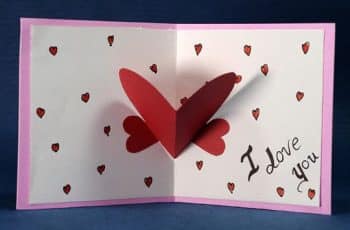 Corazones en tarjetas de amor hechas a mano 4 diseños