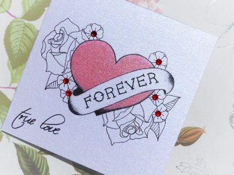tarjetas de amor hechas a mano estilo tatuaje
