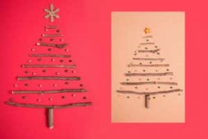 tarjetas de navidad hechas a mano creativas con maderas
