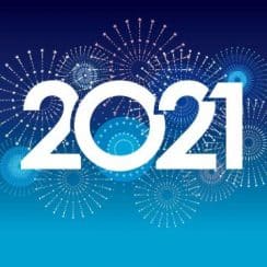 Modernas postales y tarjetas de año nuevo 2021