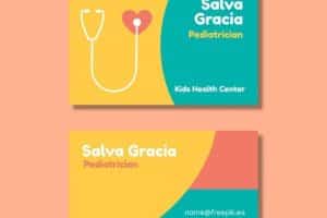 tarjetas de presentacion pediatra a tres colores